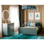 САГА, комод, 3 ящика, 92х101 см, бирюзовый/ясень, М2