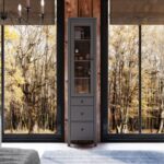 САГА, шкаф-витрина, 50х215 см, серый, М2