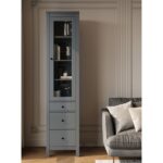 САГА, шкаф-витрина, 50х215 см, серый, М2