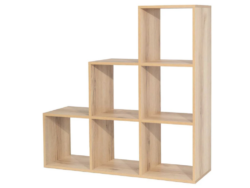 ЛЕСЕНКА, стеллаж, 6 секций (1х2х3), дуб крафт золотой, 105х105х33 см