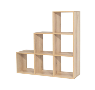 ЛЕСЕНКА, стеллаж, 6 секций (1х2х3), дуб крафт золотой, 105х105х33 см