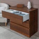 ВАРМА ПРАЙМ, комод, 3 ящика, 80х48х77 см, натуральный шпон, коричневый