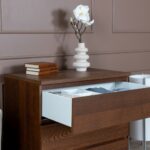 ВАРМА ПРАЙМ, комод, 3 ящика, 80х48х77 см, натуральный шпон, коричневый