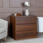 ВАРМА ПРАЙМ, комод, 3 ящика, 80х48х77 см, натуральный шпон, коричневый