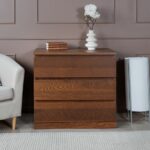 ВАРМА ПРАЙМ, комод, 3 ящика, 80х48х77 см, натуральный шпон, коричневый