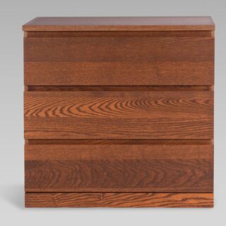 ВАРМА ПРАЙМ, комод, 3 ящика, 80х48х77 см, натуральный шпон, коричневый