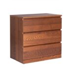 ВАРМА ПРАЙМ, комод, 3 ящика, 80х48х77 см, натуральный шпон, коричневый