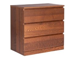 ВАРМА ПРАЙМ, комод, 3 ящика, 80х48х77 см, натуральный шпон, коричневый