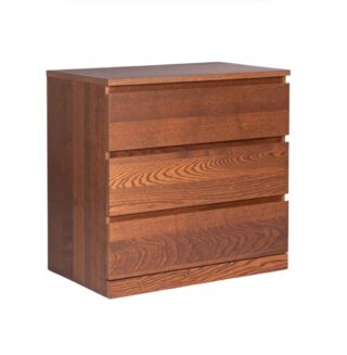 ВАРМА ПРАЙМ, комод, 3 ящика, 80х48х77 см, натуральный шпон, коричневый