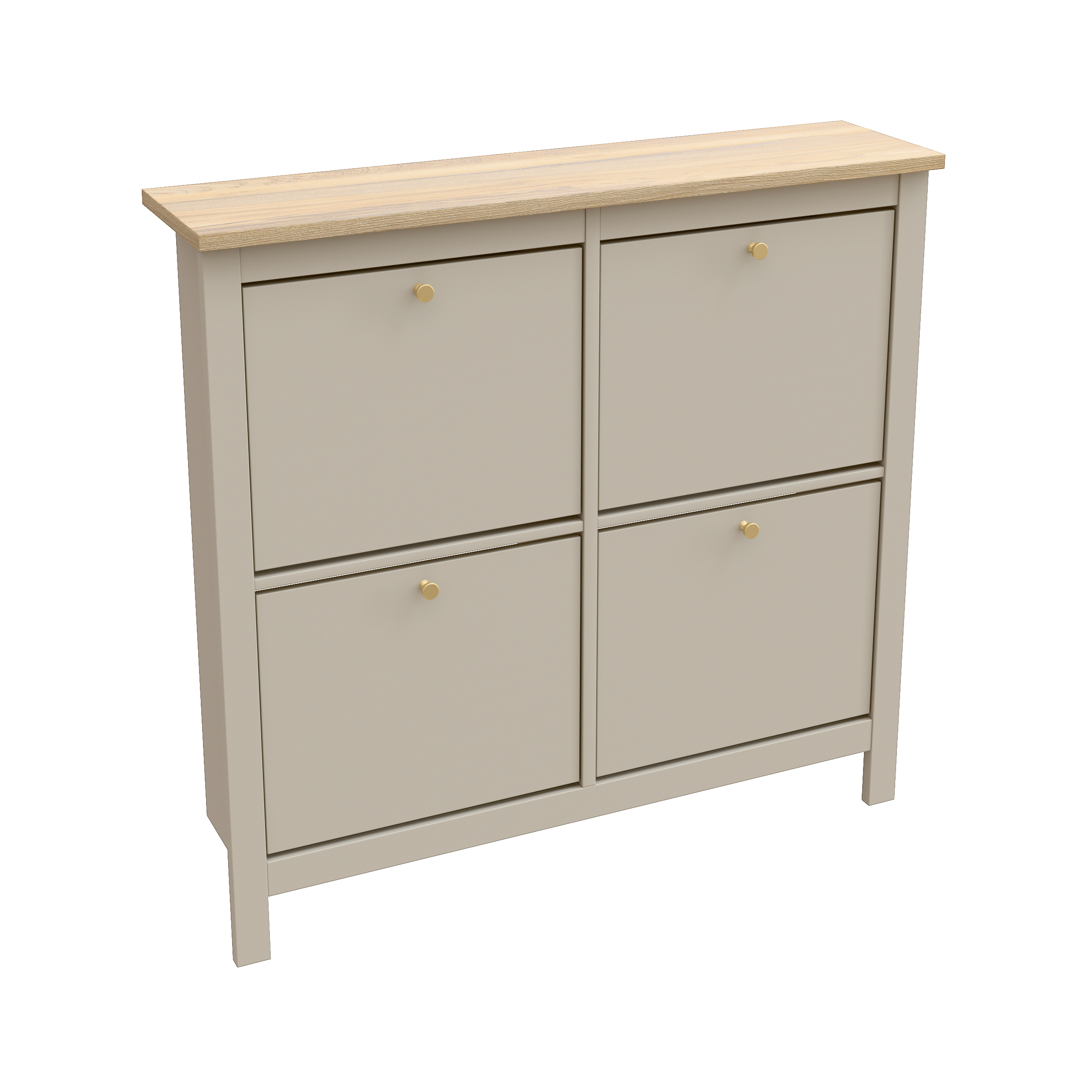 САГА, тумба для обуви, 4 двери, 113х108 см, кашемир/ясень