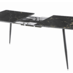 ВАВИЛОН, раздвижной стол, 140/180х80см, белый жемчуг стекло, опоры белые