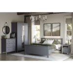 САГА, шкаф платяной 3-дверный, с зеркалом, 132х64х215 см, серый