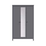 САГА, шкаф платяной 3-дверный, с зеркалом, 132х64х215 см, серый