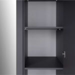 САГА, шкаф платяной 3-дверный, с зеркалом, 132х64х215 см, серый