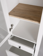 САГА, шкаф-витрина, 50х215 см, белый/ясень, М2