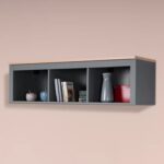 САГА, полка навесная, 3 секции, 131х62 см, серый/ясень