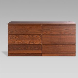 ВАРМА ПРАЙМ, комод, 6 ящиков, 160х48х77 см, натуральный шпон, коричневый