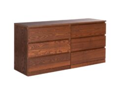 ВАРМА ПРАЙМ, комод, 6 ящиков, 160х48х77 см, натуральный шпон, коричневый