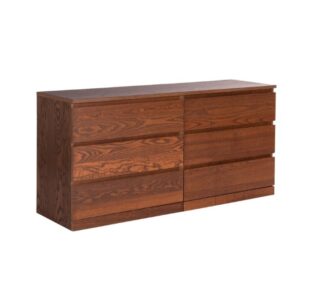 ВАРМА ПРАЙМ, комод, 6 ящиков, 160х48х77 см, натуральный шпон, коричневый