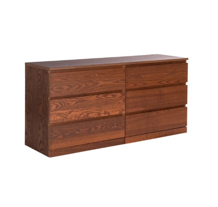 ВАРМА ПРАЙМ, комод, 6 ящиков, 160х48х77 см, натуральный шпон, коричневый ВАРМА ПРАЙМ, комод, 6 ящиков, 160х48х77 см, натуральный шпон, коричневый