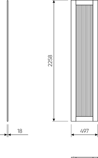 МАКС / МОРУ, дверь с рифленым стеклом, 50 см, белый