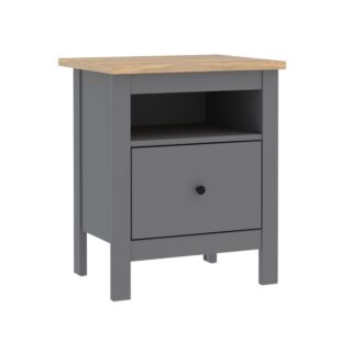 САГА, тумба прикроватная, 1 ящик, 51х41х62 см, серый/ясень