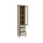 САГА, шкаф-витрина, 50х215 см, кашемир/ясень