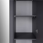 САГА, шкаф платяной 3-дверный, с зеркалом, 132х64х215 см, серый/ясень