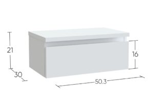 ВАРМА, тумба подвесная, 1 ящик, 50,3х30х21 см, серый