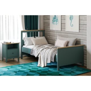 САГА, кровать односпальная, 90х200 см, бирюзовый/ясень, М3