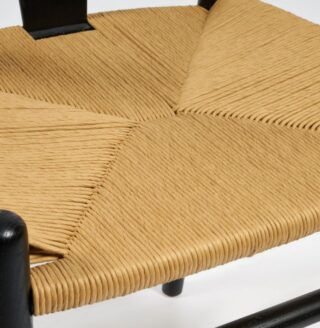 ВИШБОУН, стул из массива вяза, черный/натуральный