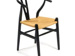 ВИШБОУН, стул из массива вяза, черный/натуральный