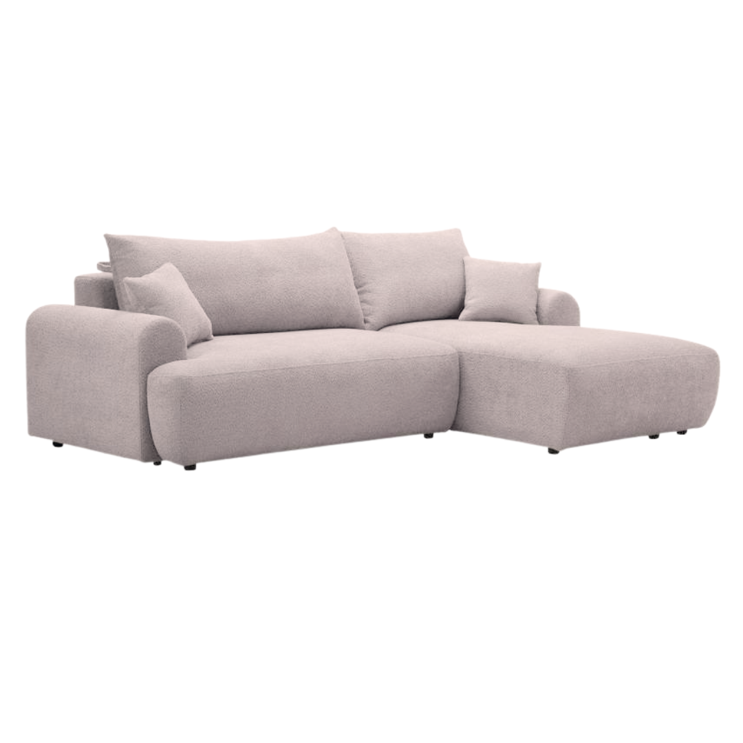 КЬЯНТИ, угловой диван-кровать, левый угол, букле, бежевый, Soul 390 КЬЯНТИ, угловой диван-кровать, левый угол, букле, бежевый, Soul 390