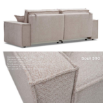 КЬЯНТИ, угловой диван-кровать, левый угол, букле, бежевый, Soul 390