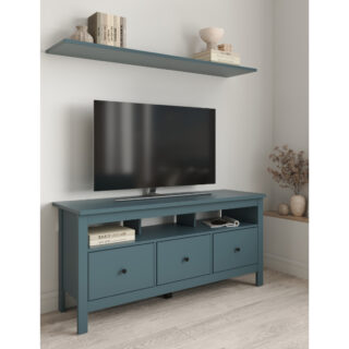 САГА, тумба под ТВ, 3 ящика, 131х62 см, бирюзовый, М2