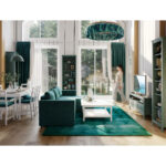 САГА, тумба под ТВ, 3 ящика, 131х62 см, бирюзовый, М2