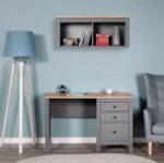 САГА, полка навесная, 2 секции, 91х62 см, серый/ясень