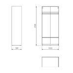 МАКС, каркас шкафа, 100х58х233 см, 2 полки, 2 штанги, белый, М2