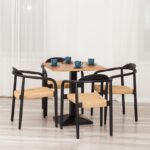 МИДГАРД, полукресло из массива вяза с плетеным сиденьем, черный/натуральный