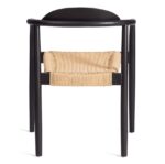 МИДГАРД, полукресло из массива вяза с плетеным сиденьем, черный/натуральный