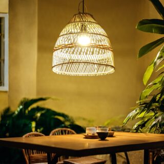 ЭЛЬ, абажур потолочный, 1х120 Вт, Е27, 30х30 см, ротанг