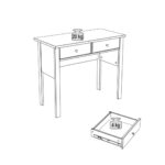 САГА, стол туалетный, 2 ящика, 92х45 см, бирюзовый