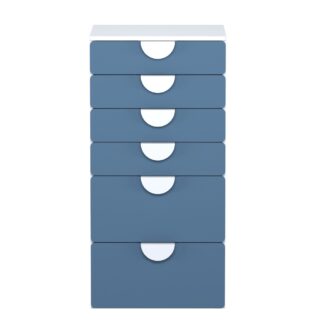 ПИКСИ, комод 6 ящиков, 60x57x120 см, серо-синий