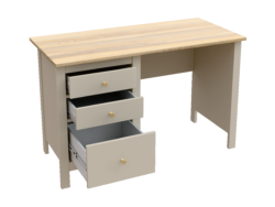 САГА, стол письменный, 3 ящика, 120х56 см, кашемир/ясень