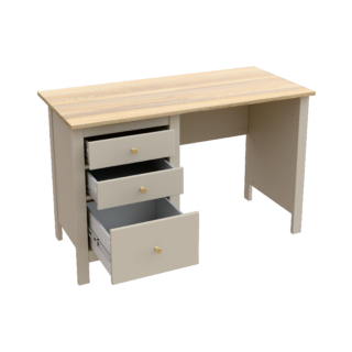 САГА, стол письменный, 3 ящика, 120х56 см, кашемир/ясень