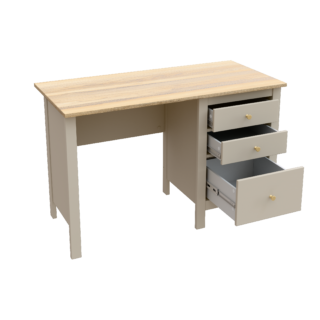 САГА, стол письменный, 3 ящика, 120х56 см, кашемир/ясень