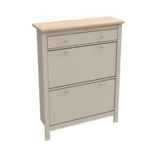 САГА, тумба для обуви, 2 двери, 1 ящик, 92х122 см, кашемир/ясень