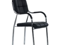 ОФИС K-11, стул для посетителей, экокожа, хром/черный