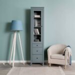 САГА, шкаф-витрина, 50х215 см, бирюзовый, М2