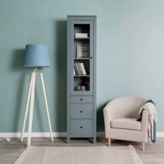 САГА, шкаф-витрина, 50х215 см, бирюзовый, М2